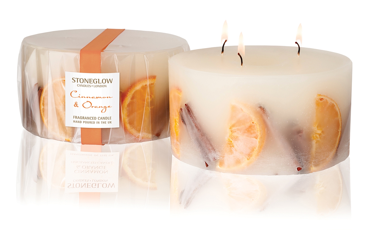 Stoneglow Candles Scented Cinnamon & Orange 3-Wick Candle BRAND NEW 